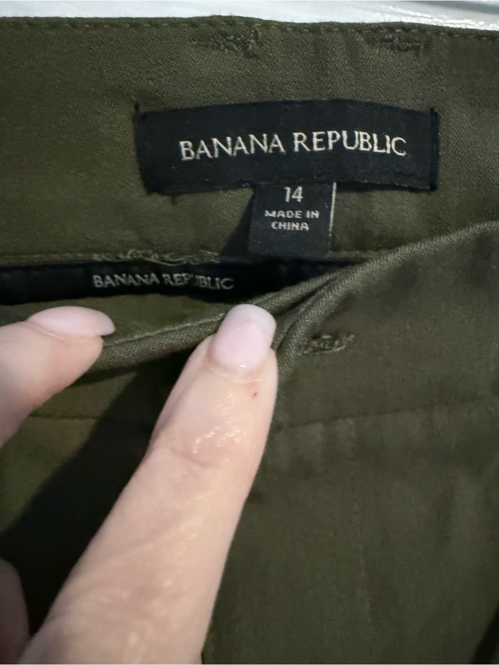Banana Republic Olive Green Pants Size 14 NWT - Picture 3 of 6